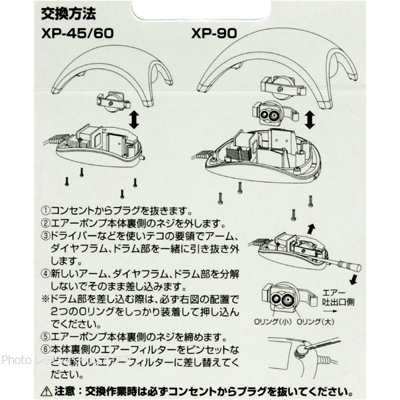 XP-60用交換パーツセット交換方法